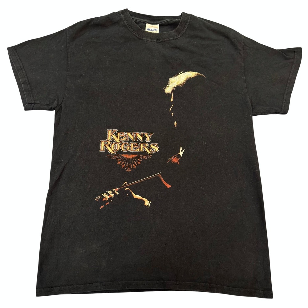 Kenny Rogers T Shirt Mens Medium Black The Gamblers Last Deal Tour Concert Tee
